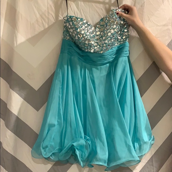 Blue strapless dress - Picture 1 of 2